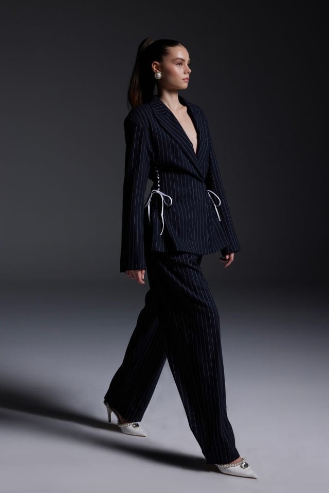 Striped Navy Blue Pant