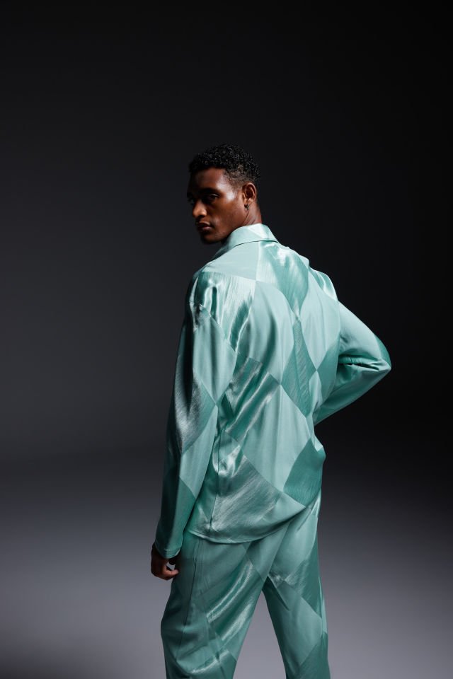 Baby Blue Chequered Pant