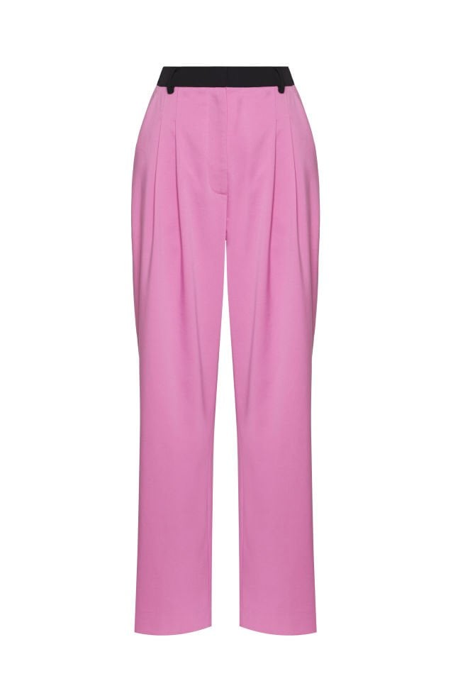 Pink Pant With Black Belt