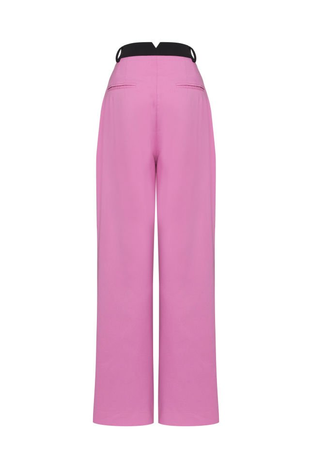 Pink Pant With Black Belt
