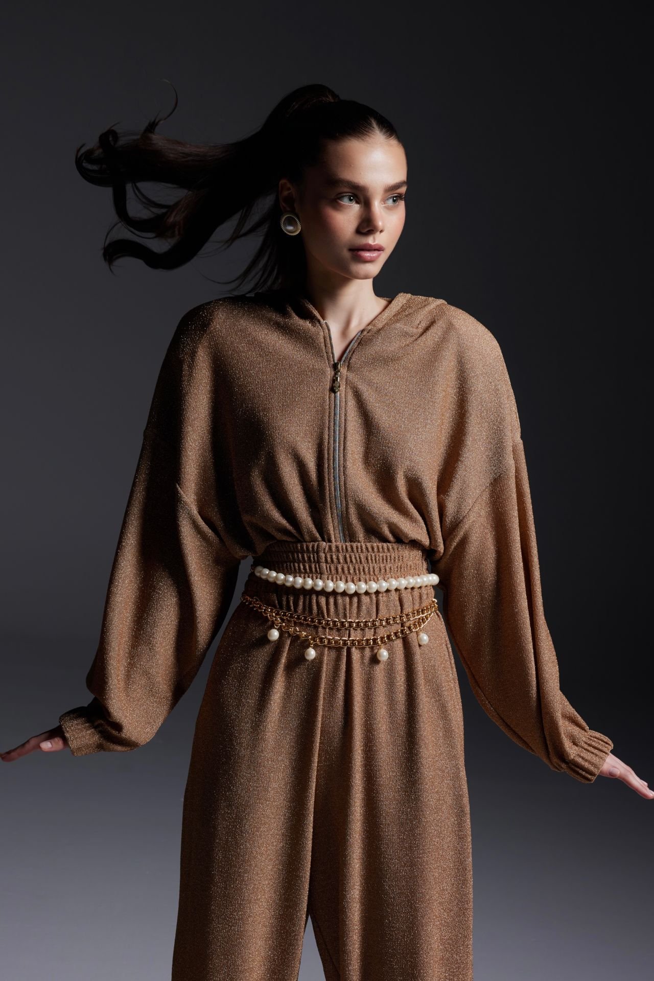 Gold & Silvery Venus Sweat Pant