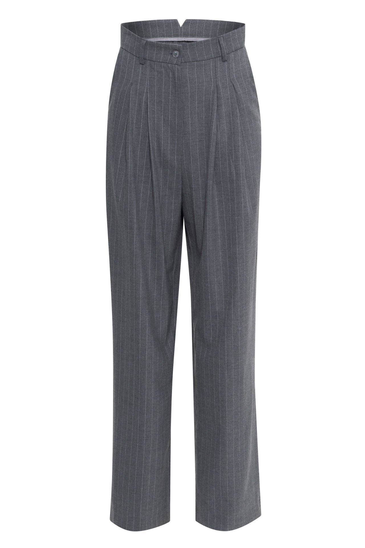 Gray Striped Pant with , white rope detail