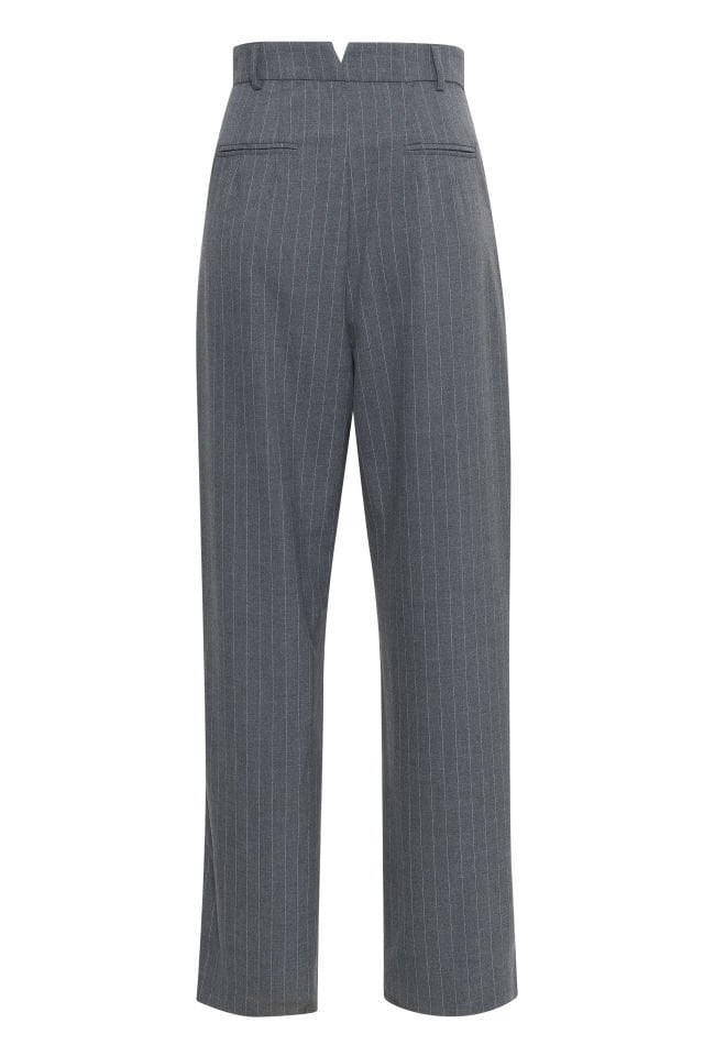 Gray Striped Pant with , white rope detail