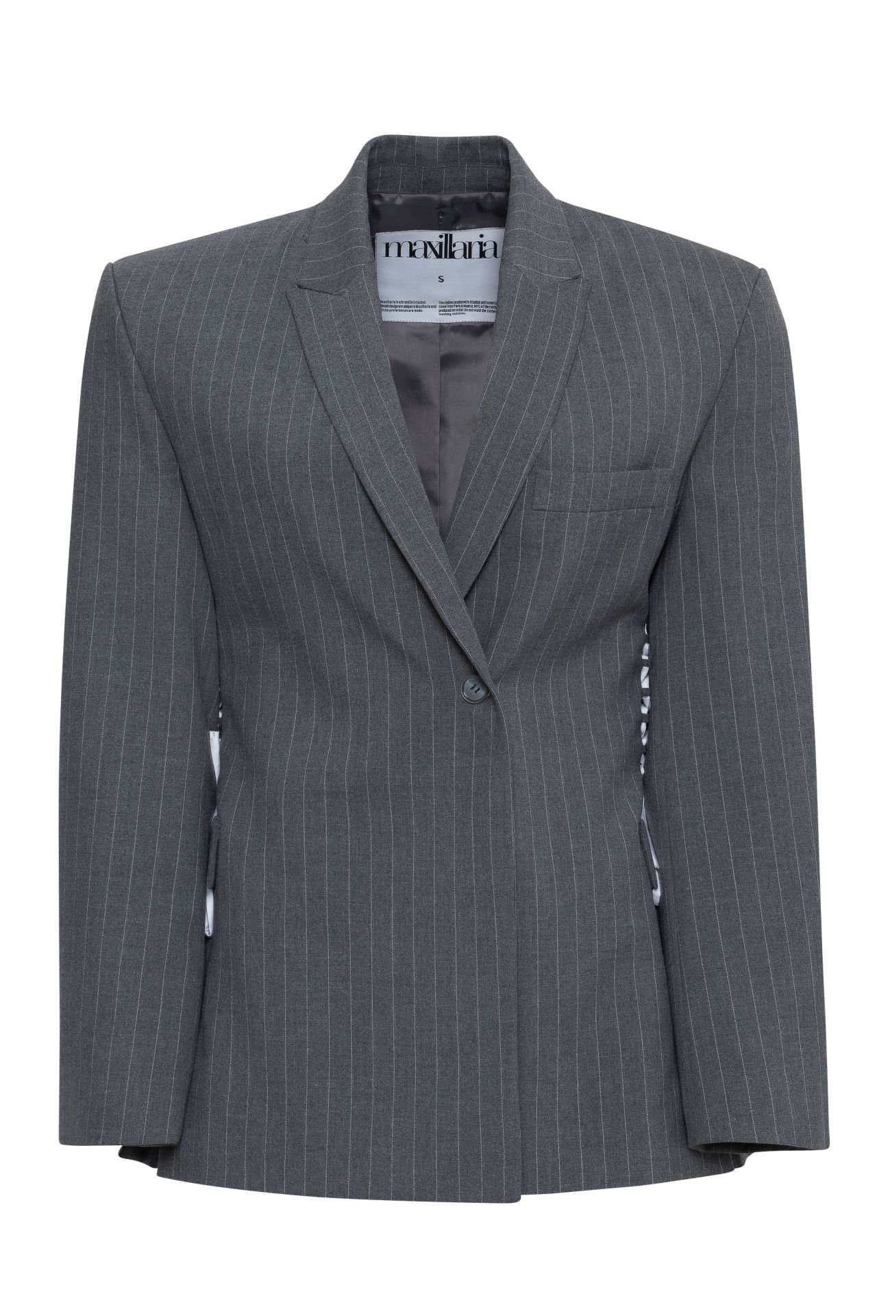 Gray Striped jacket with white rope detail