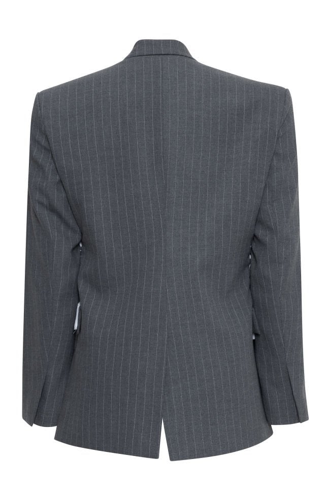 Gray Striped jacket with white rope detail