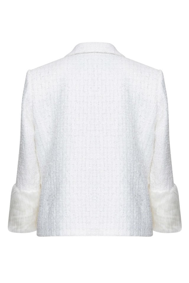 White Jacket & short waist with fur sleeves