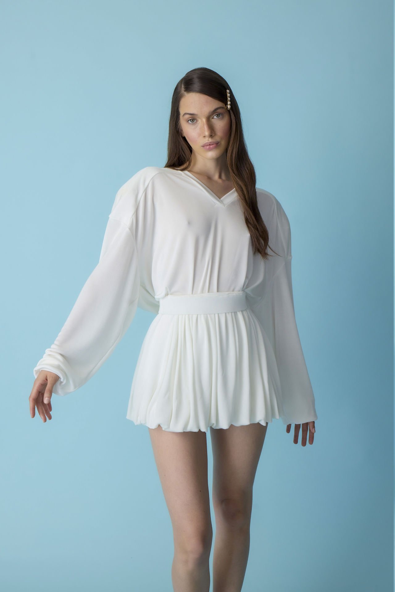 Oversized Wadded White Top