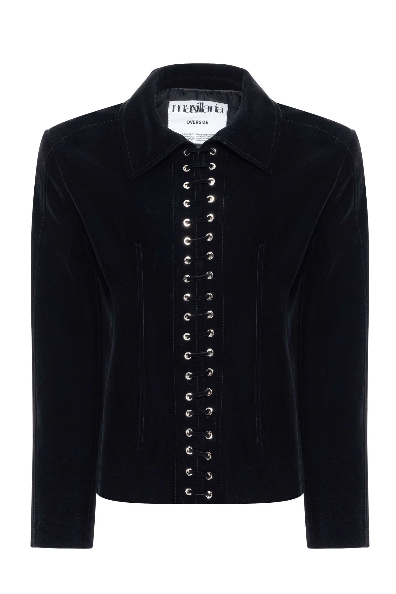Black Jacket Dress with eyelet lacing detail